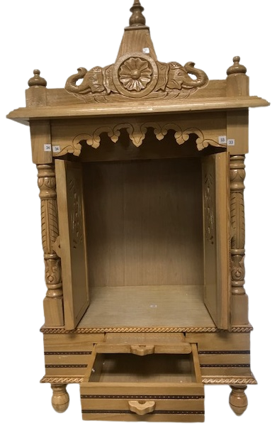 Sevan Wood White Teak Exquisite Mandir In 3 Sizes
