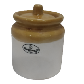 Indian Handmade Ceramic Pickle Jar With Lid/Achar Barni - 4" Height