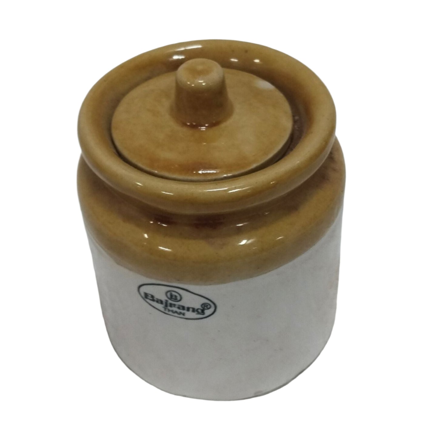Indian Handmade Ceramic Pickle Jar With Lid/Achar Barni - 4" Height