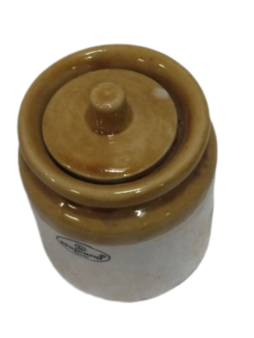 Indian Handmade Ceramic Pickle Jar With Lid/Achar Barni - 4" Height