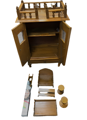 Pushtimarg Temple For Home, Wooden Vaishnav ji Mandir / Altar - 21"