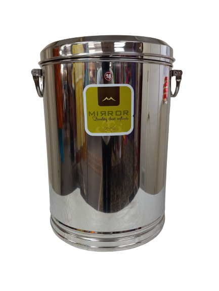 S.S. Round Shape Canister (Container/Dabba) With Handle For Home Kitchen