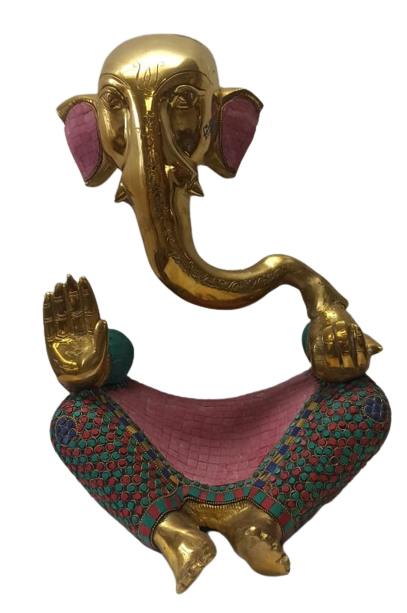 Brass Abstract Style Statue of Lord Ganesh - 17.5"