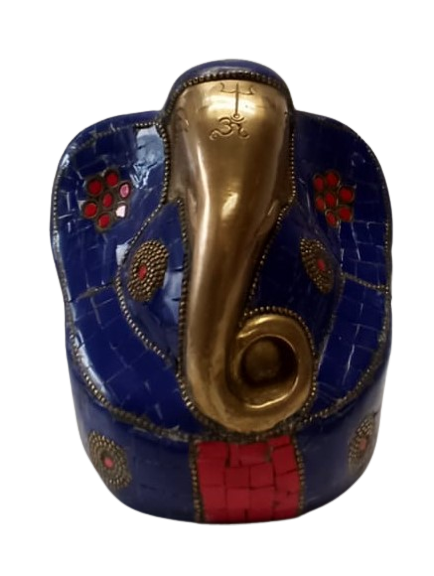 Brass Abstract Style Statue of Lord Ganesh - 5.25"