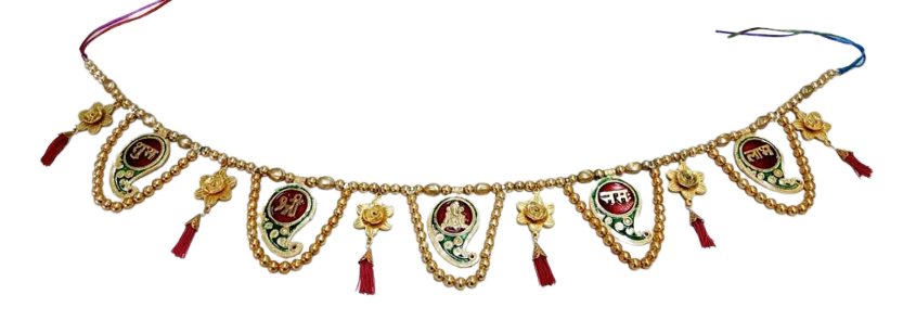 Bandanwar w/ Mango & Flower Pattern w/ Shubh Laabh Ganesh Toran