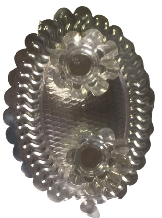 Traditional German Silver Plated 2-Kumkum Bowl w/ Tray