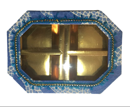 Blue 4 Partition Dry Fruit Box