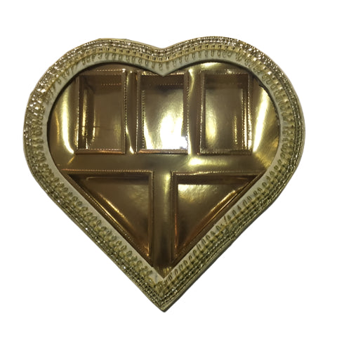 Golden Heart Shape 4 Partition Dry Fruit Box