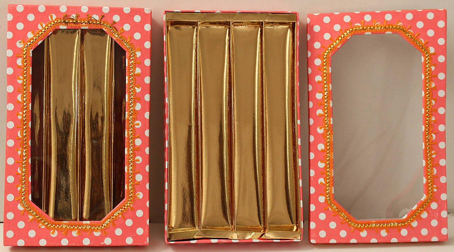 Orange Polka Dot Sweet Box 1 Kg 4 Partition