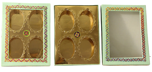 Green Layes 4 partition Dry Fruit Box