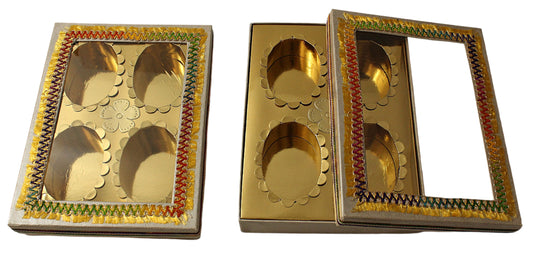 Cream Layes 4 Partition Dry Fruit Box