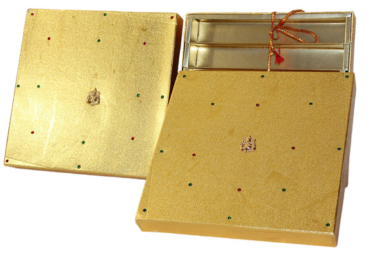 Golden Ganesh Decorative Fancy Empty Indian Sweets Gift Boxes - 1 Kg