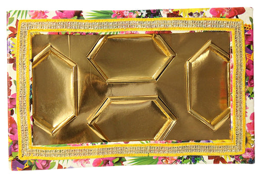 Flower Print 4 Partition Dry Fruit Box