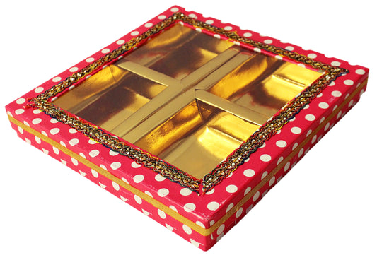 Polk Dot 4 Partition Dry Fruit Box