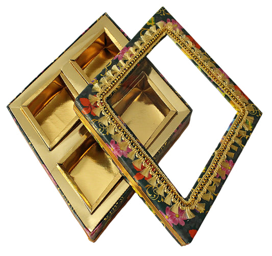 Flower Print 4 Partition Dry Fruit Box