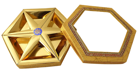 Golden Hexagon 6 Partition Dry Fruit Box