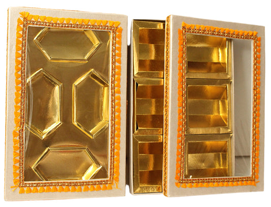 Orange Layes 4 Partition Dry Fruit Box