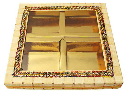 Golden Square 4 Partition Dry Fruit Box