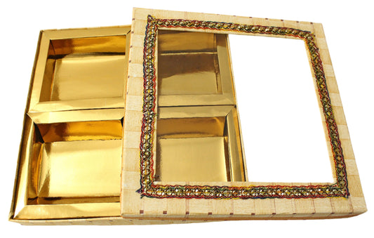 Golden Square 4 Partition Dry Fruit Box