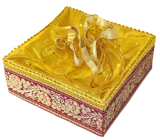 Golden Red Square Tokri- S046