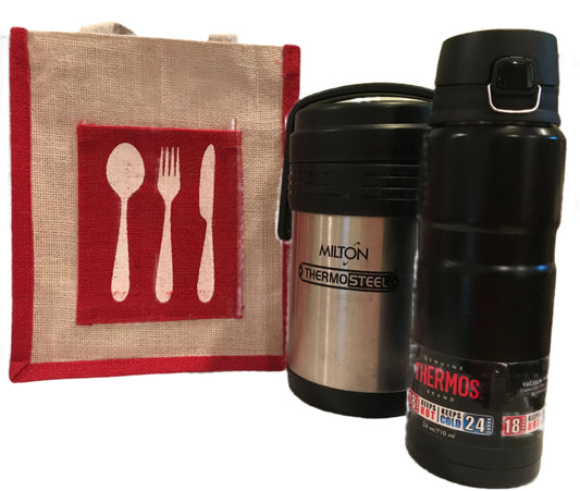 Handmade Jute Lunch Bags in Assorted Color