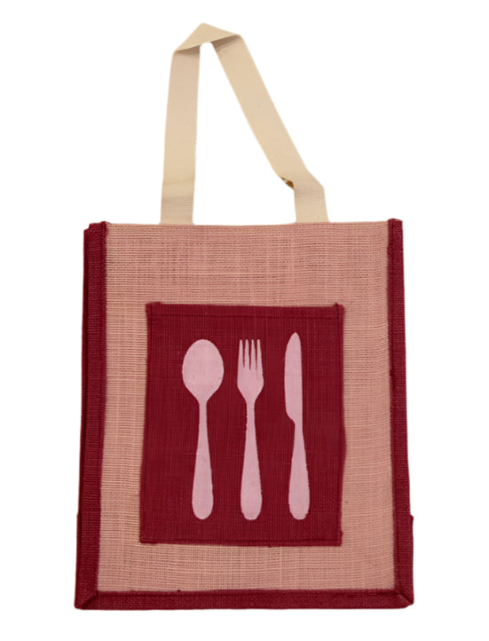 Handmade Jute Lunch Bags in Assorted Color
