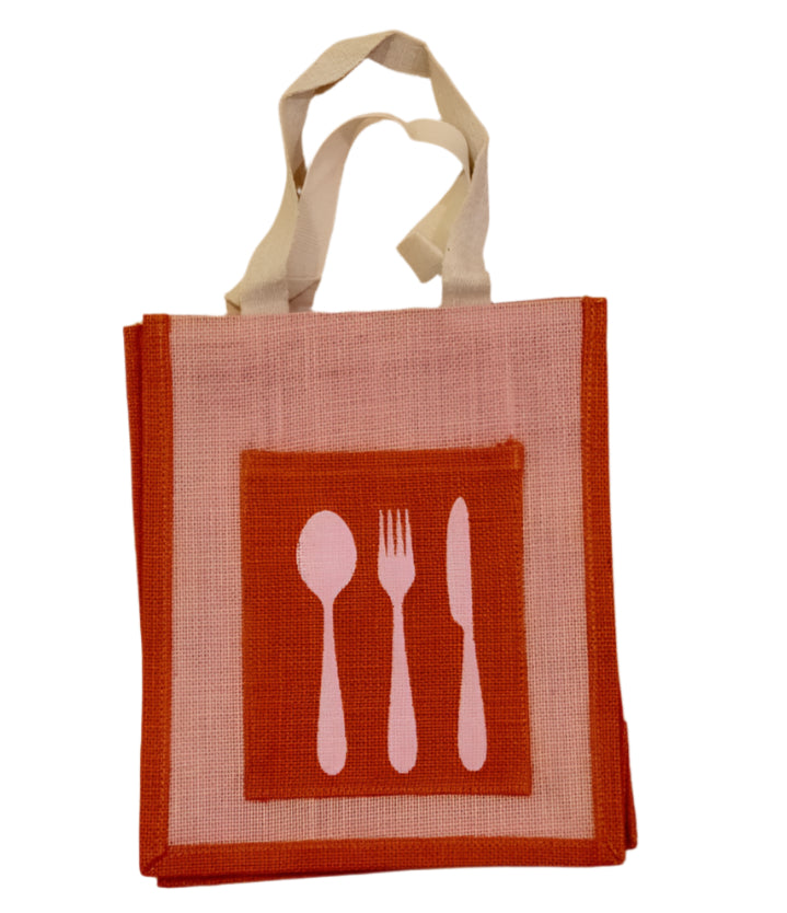 Handmade Jute Lunch Bags in Assorted Color