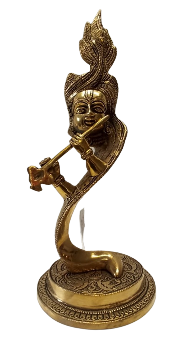 Brass Abstract Style Statue of Lord Krishna - 13"