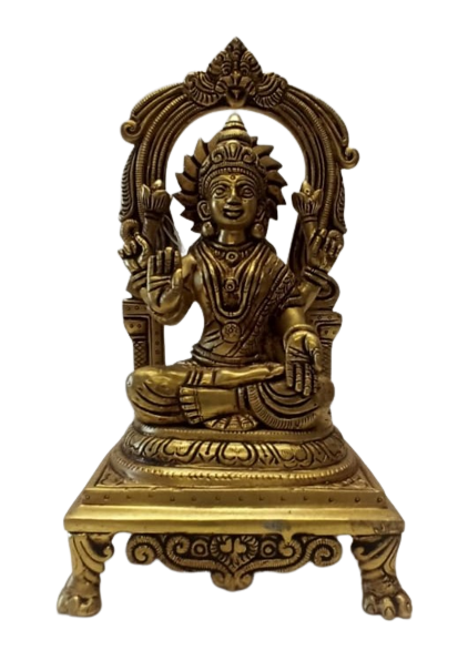 Brass Traditional Statue of Hindu Goddess Maa Lakshmi - 9"