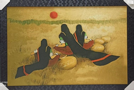 Home Decor Framed Wall Art Picture of Viilage # 14 - 33 x 23"