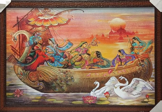 Home Decor Framed Wall Art Picture of Viilage # 2 - 33 x 23"