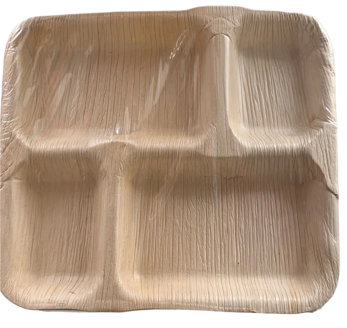 Eco-Friendly Disposable Rec. Plates in 4Comp - 10 x 9" # 2 (Pack of 25 Pcs)