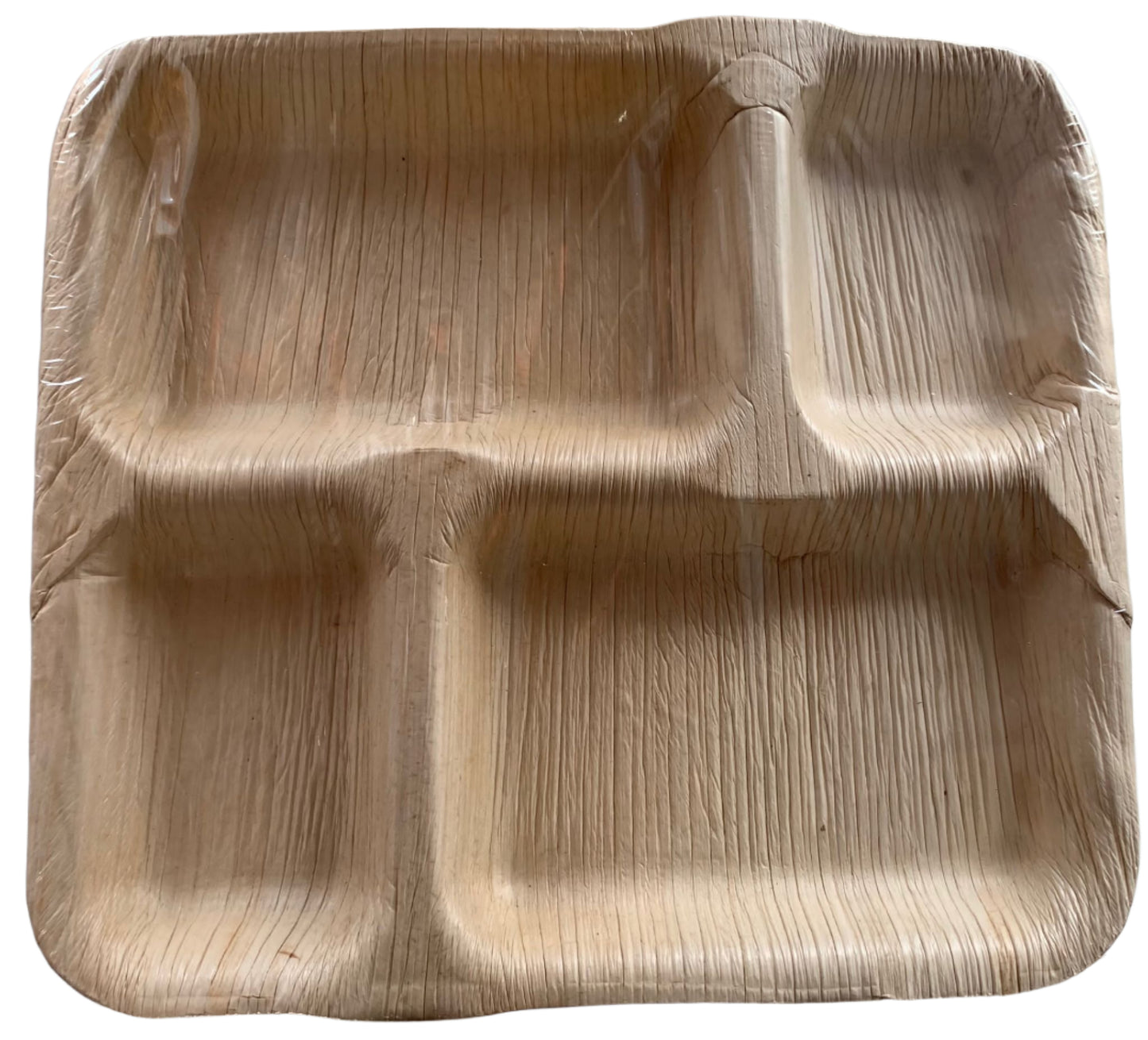 Eco-Friendly Disposable Rec. Plates in 4Comp - 10 x 9" # 2 (Pack of 25 Pcs)