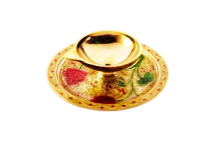 Brass Meenakari Traditional Mini Diya for Pooja