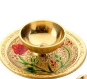 Brass Meenakari Traditional Mini Diya for Pooja