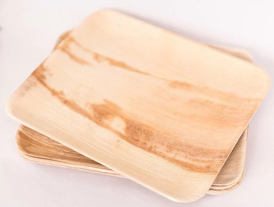 Eco-Friendly Disposable Square Plates - 9 x 9" (Pack of 25 Pcs)