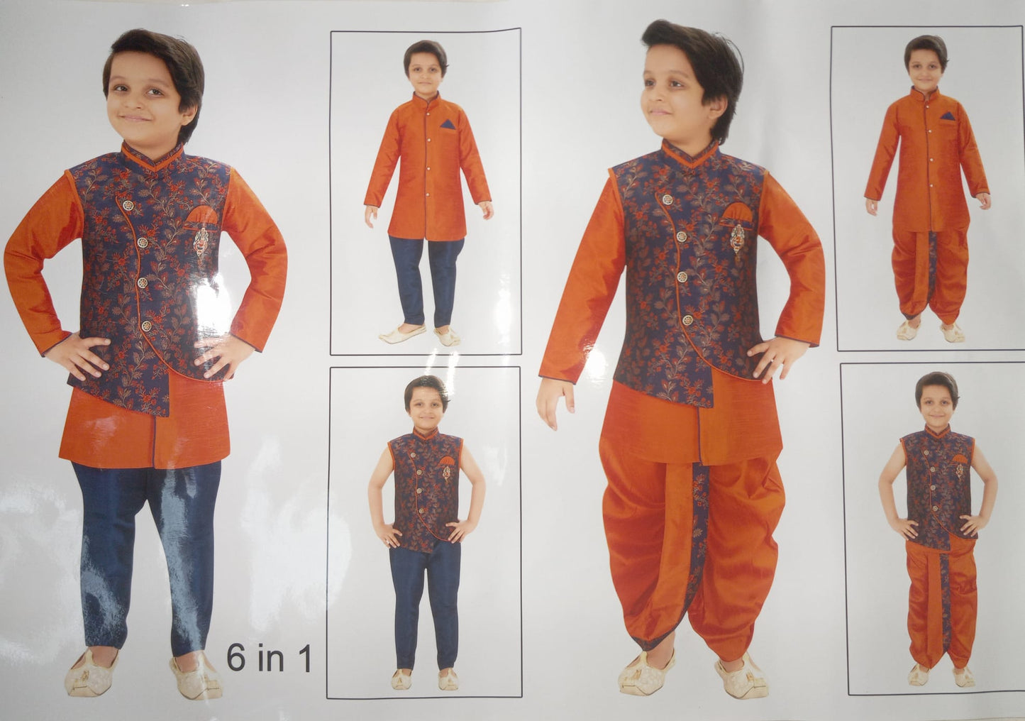 4 Piece Sherwani Set for Boys