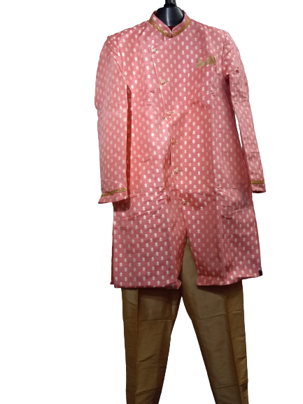 Traditional Indian Sherwani for Men - Pink