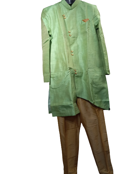 Traditional Indian Sherwani for Men - Light Green