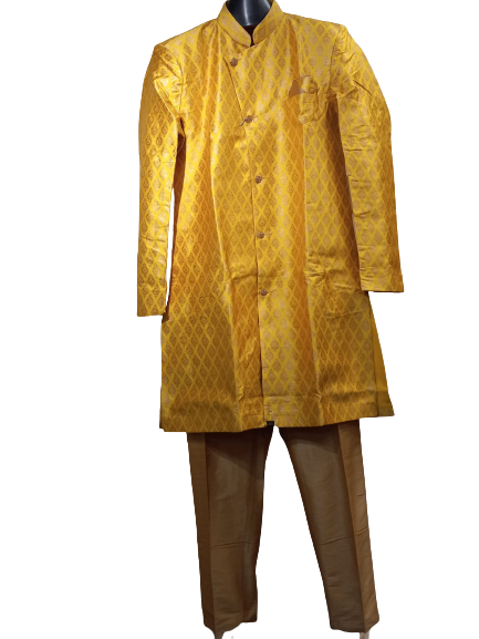 Traditional Indian Sherwani for Men - Gold #3