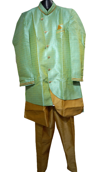 Traditional Indian Sherwani for Men - Mint Green