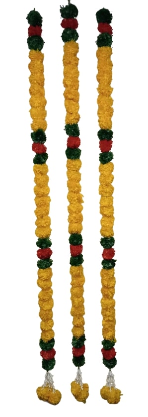 5 pc - 6ft Indian Garlands - Add Elegance to Your Celebrations (Design #3)
