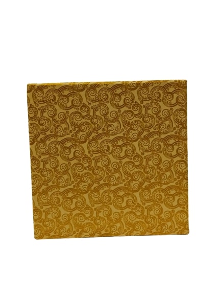 Elegant Marigold Sweetbox with Gold Leaf Pattern - Perfect for Gifting 1/2kg Treats