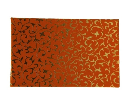 Beautiful Decorative Orange Empty Sweet Boxes with Gold Leaf Pattern - 1/4 Kg