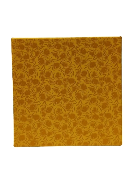 Elegant Marigold Sweetbox with Dark Gold Leaf Pattern - Perfect for Gifting 1/2kg Treats