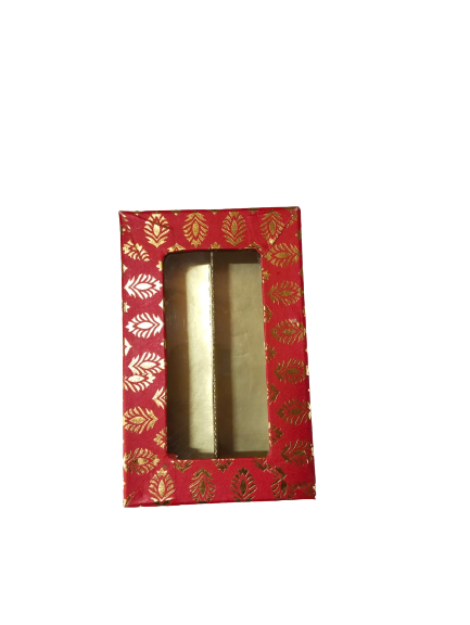Red-Colored Indian Sweet Boxes with 2 Compartments - 1/4 Kg Size - Outer: 7" x 4.5" x 1.75", Inner: 6.75" x 4.25" x 1.51"