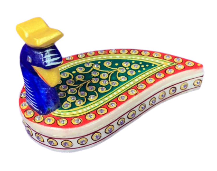Marble Peacock Shape Chopra / Kumkum Holder