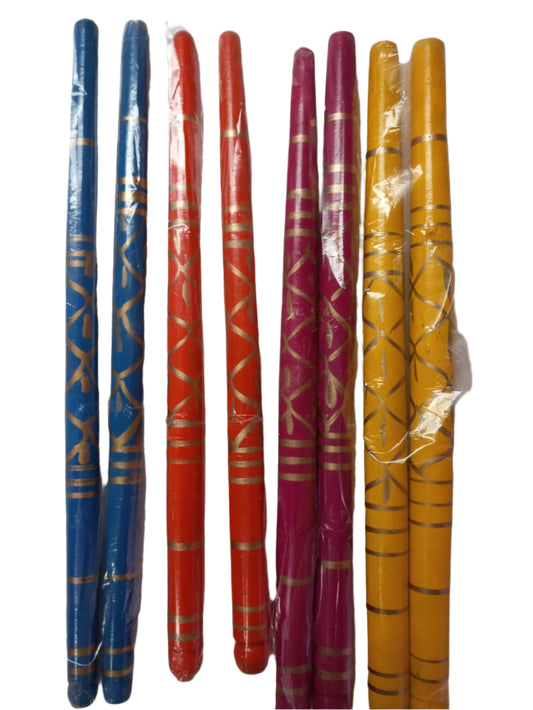 Sankheda Design Wholesale Wooden Dandiya Sticks for Garba (15 Pairs)