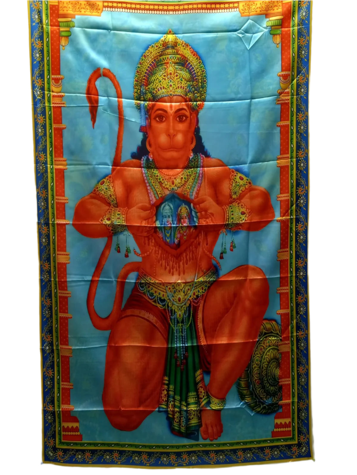 Traditional Indian Backdrop Cloth For Festival & Pooja Decor # 24