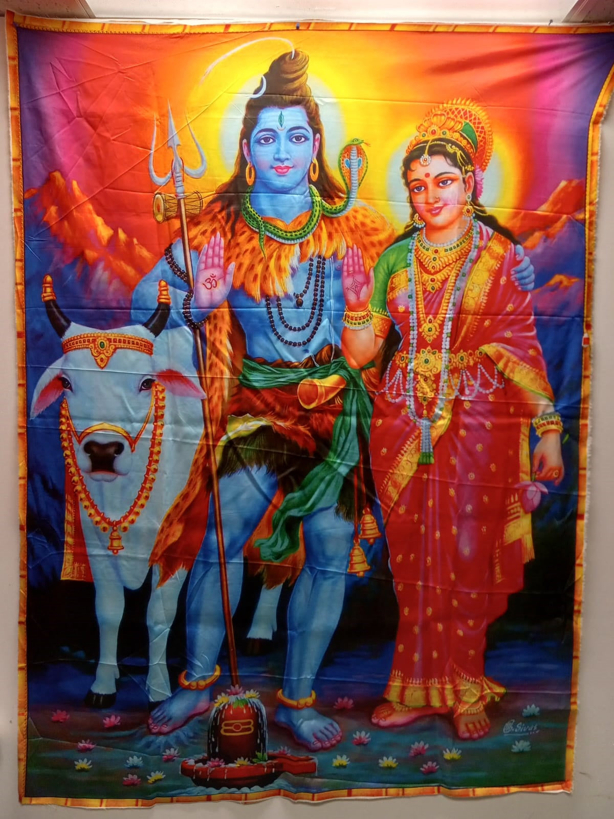 Traditional Indian Backdrop Cloth For Festival & Pooja Decor # 21